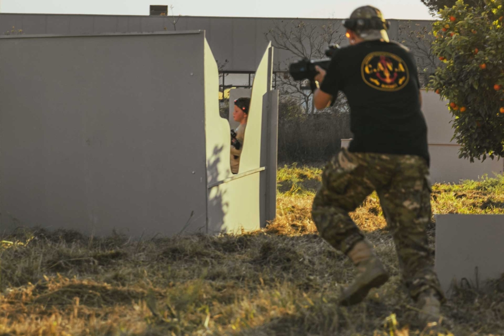 Tactical laser tag teamwork